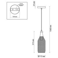 Подвесной светильник бутылка Bottle 3353/1 Odeon Light, E27, 60Вт, кол-во ламп:1шт., Черный