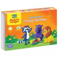 Пластилин Мульти Пульти "Приключения Енота", 8 цветов, 160 г, со стеком (КП_10207)