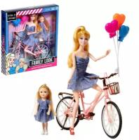 Кукла Happy Valley с дочкой, Family Look, на велосипеде, джинс (6534538)