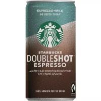 Молочный кофейный напиток Starbucks Doubleshot Espresso без сахара, 0.2 л