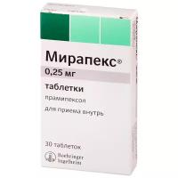 Мирапекс таб., 0,25 мг, 30 шт