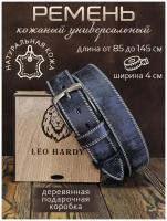 Ремень кожаный мужской LEO HARDY,ремень мужской из натуральной кожи,кожаный ремень для джинсов,черный