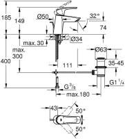 Смеситель для раковины Grohe Eurosmart 23965003