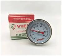 Термометр биметаллический 40 мм, аксиальный с погружной гильзой (0 - 80°C) 1/4" ViEiR арт. YL19