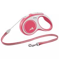 Flexi Рулетка-трос для собак до 12кг, 5м, красная (New Comfort S Cord 5m red)