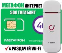 4G WiFi Роутер - Модем LTE OLAX + Безлимитный Интернет Тариф Сим Карта Мегафон 750 с разъемом CRC9 Универсальный как Huawei и ZTE