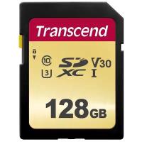 Карта памяти Transcend SDXC 128 ГБ Class 10, V30, UHS Class 3, R/W 95/45 МБ/с, 1 шт., разноцветный