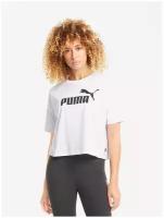 Футболка PUMA Essentials Logo Cropped Women's Tee, размер M, белый