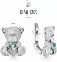 Детские серьги "Тедди" из серебра 925 пробы. DEWI KIDS