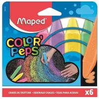 Мел для асфальта Maped COLOR'PEPS цветной, прямоугольной, 6цв/наб,936010