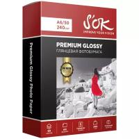 Бумага S'OK A6 Premium Glossy 240г/м², 50 л, белая