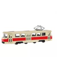 Трамвай Наша игрушка Трамвай (XL80188L) 1:90, 18.5 см, белый/красный