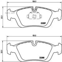 Brembo колодки тормозные дисковые передн. bmw 3 (e36) 09/90-12/98 / bmw 3 (e46) 02/98-04/05 / bmw 3 compact