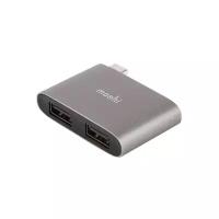 Moshi USB-C to Dual USB-A Adapter - Titanium Gray