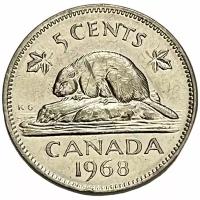 Канада 5 центов 1968 г