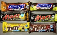 Протеиновые батончики Snickers, Mars, M&M's 6 шт