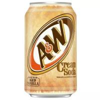 Газированный напиток A&W Root beer CREAM SODA / Рутбир кремсода 355мл (Америка)