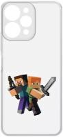 Чехол-накладка Krutoff Clear Case Minecraft-Стив и Алекс для Xiaomi Redmi 12