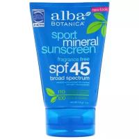 Alba Botanica Солнцезащитный лосьон минеральная защита для спорта SPF 45