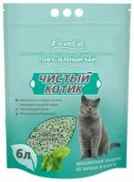 Комкующийся наполнитель Чистый котик Тофу зеленый чай, 6л, 1 шт