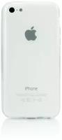 Чехол силиконовый iPhone 5C полупрозрачный матовый белый