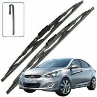 Дворники Hyundai Solaris (1) RB Хендай Солярис РБ седан 2010 2011 2012 2013 2014 Щетки стеклоочистителя каркасные для автомобиля 650мм-400мм к-т 2шт