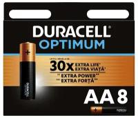 Батарейка Duracell Optimum AA, в упаковке: 8 шт