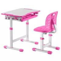 Комплект Anatomica Karina парта + стул + выдвижной ящик белый/розовый