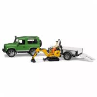 Внедорожник Bruder Land Rover Defender c прицепом и мини экскаватором 8010 CTS 02-593