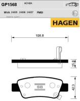 SANGSIN BRAKE GP1568 Колодки торм. зад. HAGEN