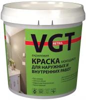 Краска акриловая VGT Retail для наружных и внутренних работ моющаяся матовая