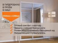 Двери для гардеробных и шкафов купе, зеркальные, в проём 2350х1200мм. Комплект 2шт