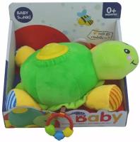 Мягкая музыкальная игрушка Черепаха ночник со светом звуком с погремушками для детей от 0 лет