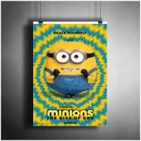 Постер плакат для интерьера "Мультфильм: Миньоны: Грювитация. Minions: The Rise of Gru" / Декор дома, офиса, комнаты, квартиры A3 (297 x 420 мм)