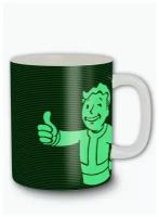 Кружка белая игры Fallout 4 фоллаут 4, выживший, псина, vault boy, волт бой 12840