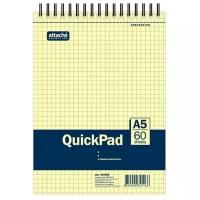 Блокнот attache SELECTION QuickPad A5, 60 листов 494586, желтый, цвет бумаги бежевый