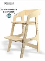 Растущий стул для детей FORLIKE эконом без шлифовки, регулируемый деревянный детский стул