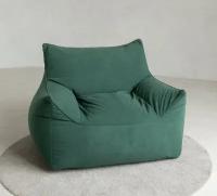 Бескаркасное кресло мешок Softpear "Империал" зеленый велюр, размер XXXXL