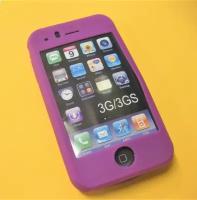 Чехол защитный для iPhone 3, iPhone 3GS силиконовый сиреневый