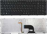 Клавиатура для ноутбука Sony Vaio SVE15, E15 черная с рамкой, с подсветкой