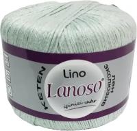 Пряжа Lanoso Lino, цвет 919 светло-мятный,50% лен, 50% вискоза, 50гр 175м