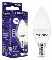 Лампа светодиодная 7Вт С37 3000К Е14 176-264В TOKOV ELECTRIC TKE-C37-E14-7-3K