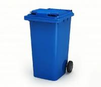 Контейнер для мусора синий, мусорный бак с крышкой, евроконтейнер пластиковый, урна уличная IPLAST 240 литров