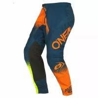 Oneal Штаны кросс-эндуро Element Racewear V.22, мужские Синий/Оранжевый 30/46