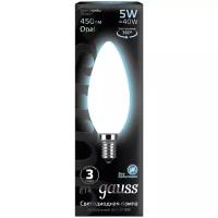 Лампа светодиодная gauss, LED Filament Candle Opal 103201205 E14, C35, 5Вт, 4100К