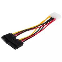 Разветвитель Atcom Molex 4pin - 2xSATA 15 pin (AT8605), 0.2 м, 1 шт., черный