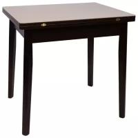 Обеденный стол, СтолБери, Руан СТ, стекло глянцевое бежевое, ноги прямые, тон венге, раскладной, прямоугольный