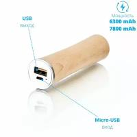 Внешний аккумулятор Captain, арт. PB20, 2600mAh, Светлое дерево 1шт