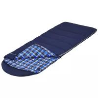 Спальный мешок Jungle Camp Glasgow XL, широкий, с фланелью, левая молния, цвет: синий