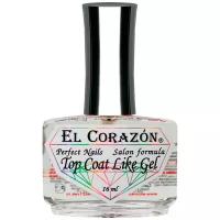 EL Corazon Верхнее покрытие 434 Top Coat Like Gel, прозрачный, 16 мл